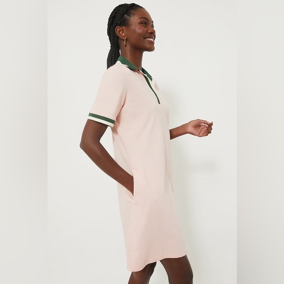 TUCKERNUCK Pink Salt Hutton Polo Dress Green Stripes Tennis Prep Preppy S Golf - Picture 4 of 11